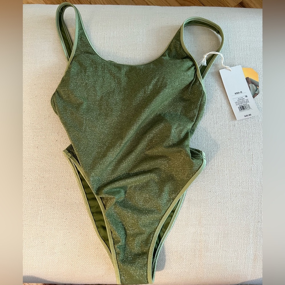 Women's Metallic High Leg Cheeky One Piece Swimsuit - Fe Noel x Target